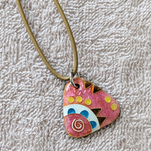 七宝焼きペンダント『いちごミルクみたいな』有線七宝 ネックレス  