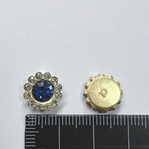 1.クリア【12mm 8個】 A級ガラスラインストーン 花 ビジュー フラワー