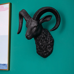 オブジェ ハンティングトロフィー風 羊 壁掛け シンプル モダン 北欧 北米 動物 壁掛けアクセサリー ch-1380 1枚目の画像