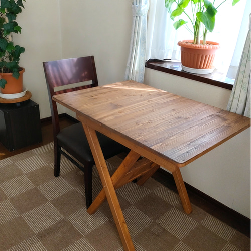 専用】木製テーブル【折りたたみ収納可】 継ぎ足しテーブル【90cm×90cm