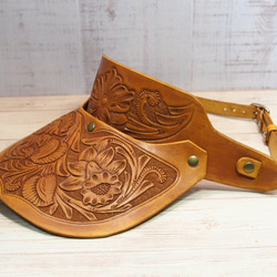 革カービング「サンバイザー」:A キャップ 『オッカン』 通販 17463379