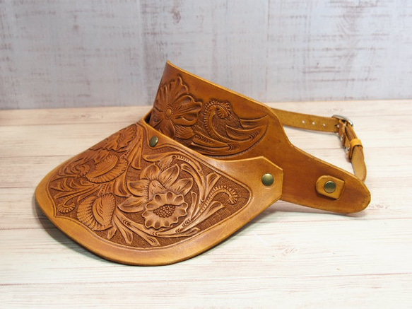 革カービング「サンバイザー」:A キャップ 『オッカン』 通販 17463379