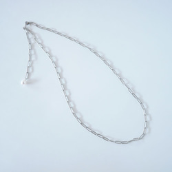 長 70 公分 金/銀 可自由使用 單顆珍珠長項鍊 也可用作 Y 鏈項鍊 手術不銹鋼 第8張的照片