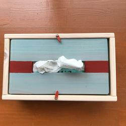 箱なしソフトパックのテッシュケース　197㎜×178㎜×厚み5㎝のパックに対応　木製box　蓋を載せるタイプ 8枚目の画像