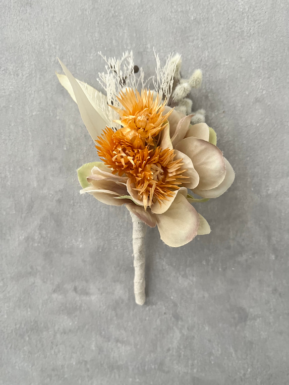 紫陽花とダリアとホワイトオレンジブーケ 12枚目の画像