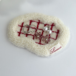 毛糸のアクセサリートレイ＊チェック＊韓国風＊なみなみ＊ウェーブ