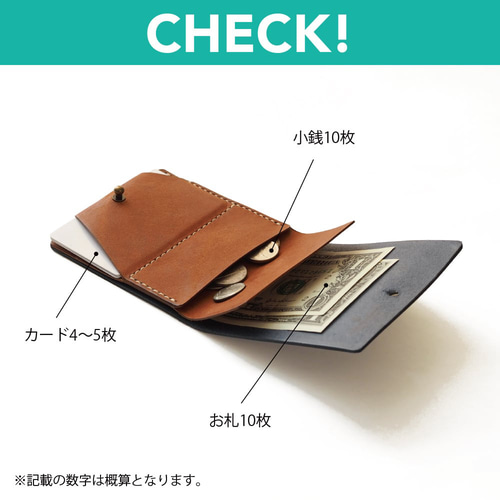 薄い 二つ折り財布【ネイビー】 革 メンズ レディース レザー 二つ折り