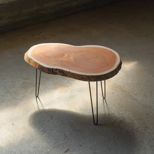 分厚い欅の輪切り 一枚板 コーヒーテーブル （高さ・カラー変更無料