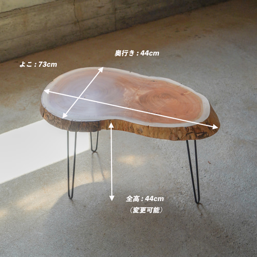 分厚い欅の輪切り 一枚板 コーヒーテーブル （高さ・カラー変更