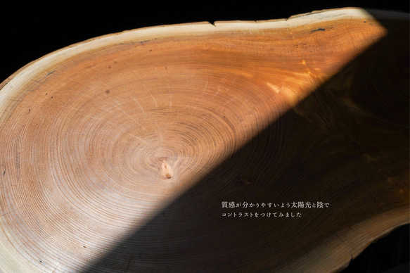 分厚い欅の輪切り 一枚板 コーヒーテーブル （高さ・カラー変更無料） 13枚目の画像