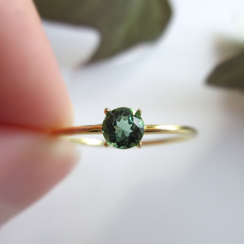 10月の誕生石】4mm上質粒ティールグリーン「トルマリン/ブラジル産