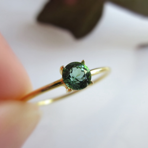 10月の誕生石】4mm上質粒ティールグリーン「トルマリン/ブラジル産