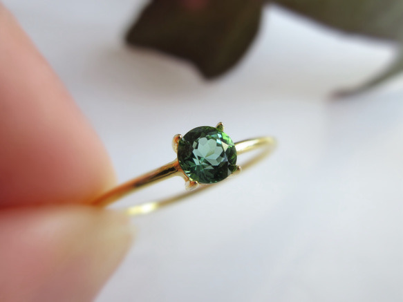 10月の誕生石】4mm上質粒ティールグリーン「トルマリン/ブラジル産