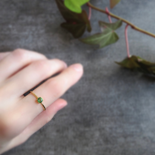 10月の誕生石】4mm上質粒ティールグリーン「トルマリン/ブラジル産