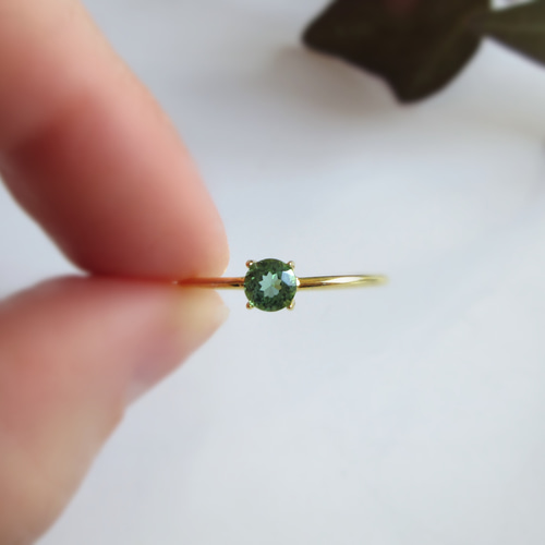 10月の誕生石】4mm上質粒ティールグリーン「トルマリン/ブラジル産