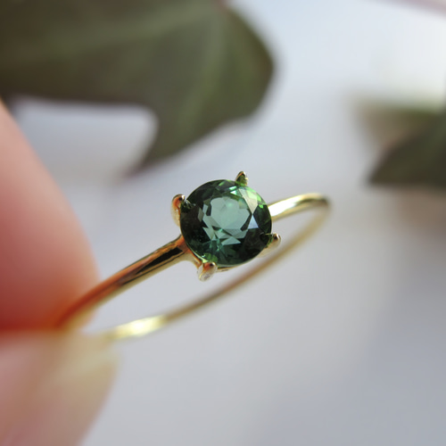 10月の誕生石】4mm上質粒ティールグリーン「トルマリン/ブラジル産