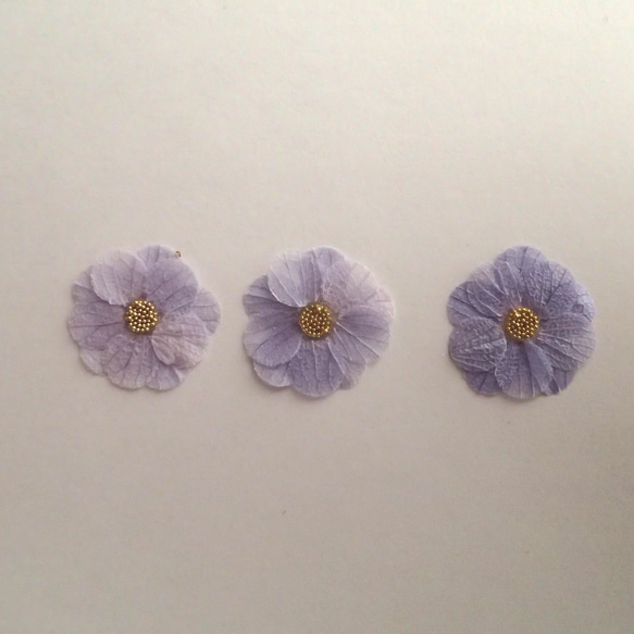 組み立ての小花とレースフラワーのセット✿ラベンダー✿＜各6枚＞ 4枚目の画像