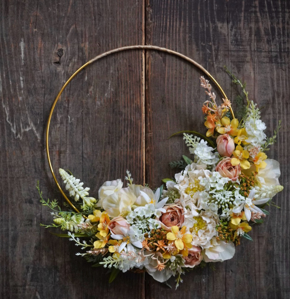 造花フープブーケブートニア付インテリアにも♪