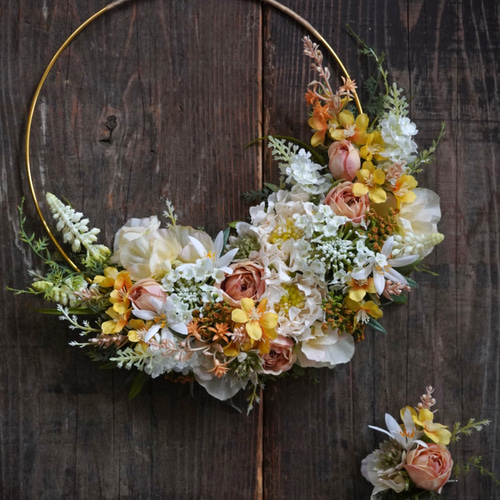 オーダーメイド / アーティフィシャルフラワーのフープブーケ  