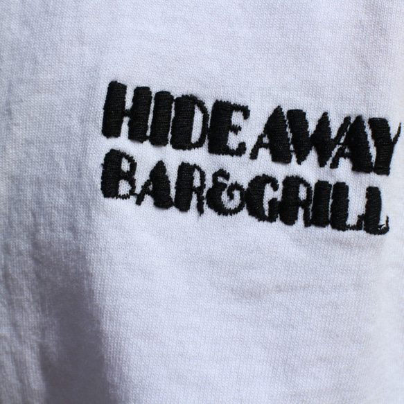 半袖Ｔシャツ 刺繍 綿 コットン "HIDEAWAY" W-24005 ホワイト 6枚目の画像