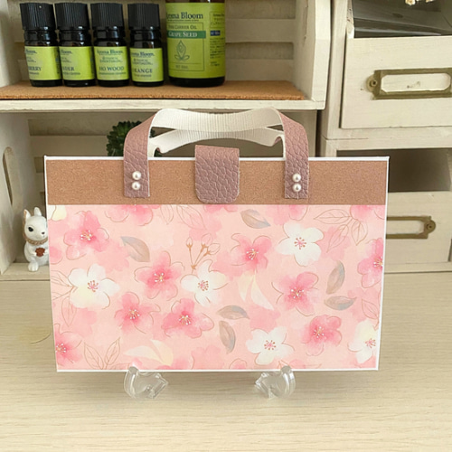 美しい バッグ型蛇腹ファイル 桜柄 おすそ分けファイル その他雑貨 文房具・ステーショナリー