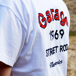 半袖Ｔシャツ 刺繍 綿 コットン "Garage1969" W-24006 ホワイト 7枚目の画像
