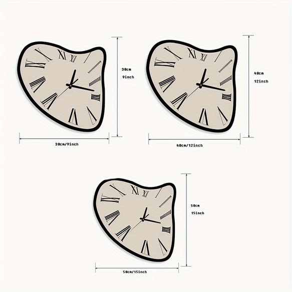 壁掛け 時計 ユニーク おとぎ話 ぐにゃぐにゃ 静音 アナログ おしゃれ かわいい インテリア 北欧 cht-1749 7枚目の画像