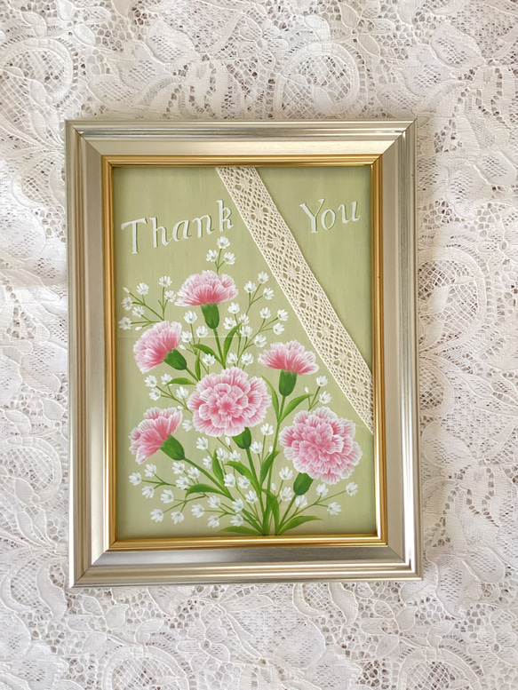 母の日 カーネーションのフォトスタンド ☘️トールペイント その他