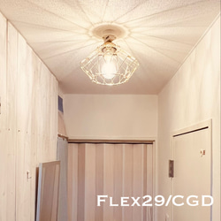 天井照明 Flex29/CGD シーリングライト 形状可変式 ランプシェード E26ソケット 真鋳古色 LED電球付 11枚目の画像