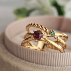 チェーンリング,個性的なシルバーリング、クンツァイト天然石リングRS