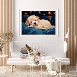 【星降る夜 - トイプードル犬の子犬 No.6】アートポスター 犬の絵 犬の絵画 犬のイラスト 7枚目の画像