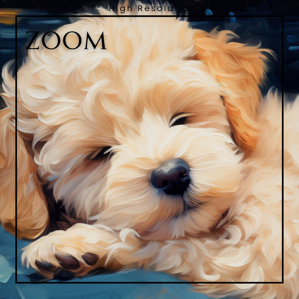 【星降る夜 - トイプードル犬の子犬 No.6】アートポスター 犬の絵 犬の絵画 犬のイラスト 3枚目の画像