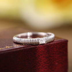 snatch　遺品整理　刻印あり　ゴールド ダイヤモンドカットリング 一粒リング 極細 ダイヤカットリング ゴールドリング 指輪 18KGP