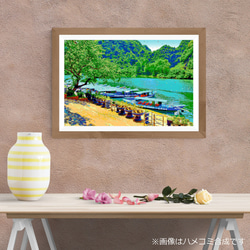 【アートポスター】ベトナム ソン川のボート乗り場（作品No.585） 3枚目の画像