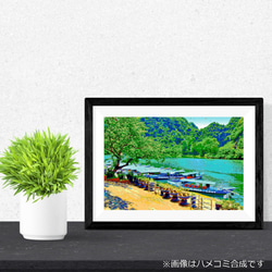 【アートポスター】ベトナム ソン川のボート乗り場（作品No.585） 2枚目の画像
