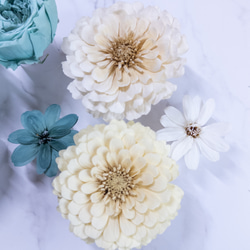 [送料無料]プリザの花箱✿Mellow Turquoise 花材セット詰め合わせ プリザーブドフラワー ドライフラワー 4枚目の画像