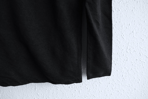 リネンニット 長袖プルオーバー（ブラック）レディース｜2サイズ 5枚目の画像