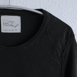 女款亞麻針織長袖套頭衫（黑色）| 2 種尺寸 第2張的照片
