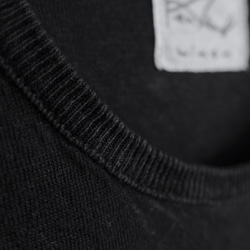 リネンニット 長袖プルオーバー（ブラック）レディース｜2サイズ 4枚目の画像