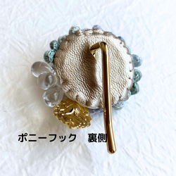 【桜花爛漫】ポニーフック　帯留めへ変更可　桜　ふんわり刺繍糸のお花　母の日 5枚目の画像