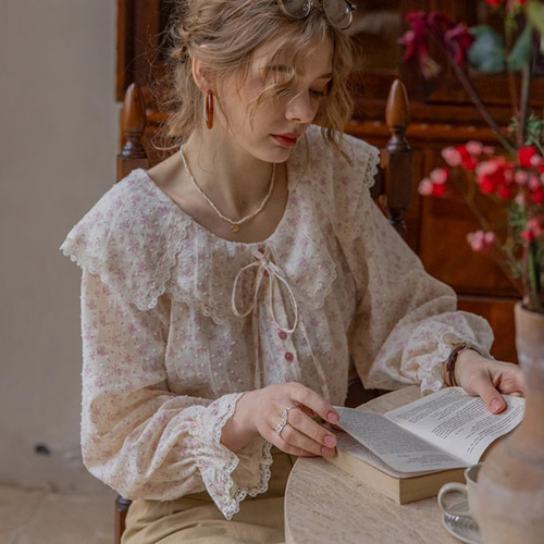 オリジナルデザイン フリル襟 長袖ブラウス ブラウス hellodream 通販