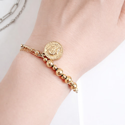 水浅葱色の天然石グランディディエライト✶ひと粒ブレスレット 14kgf