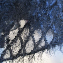 イタリア製　ルイジ　ベルガ　シルク絹１００％手編みモチーフプリント柄　フリンジケミカルレース　チュールフリル　スカート 17枚目の画像