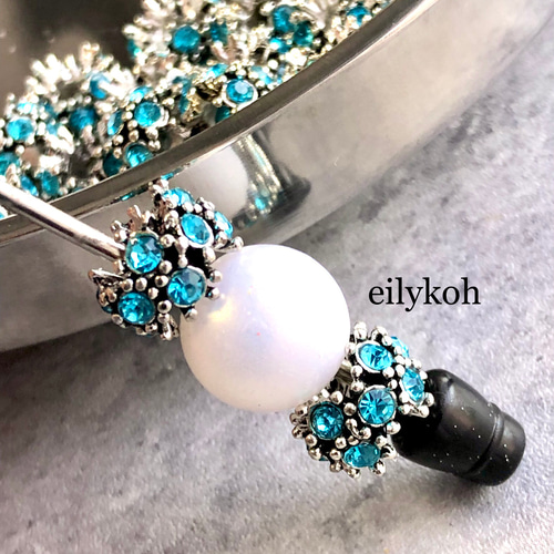 カスタムボールペン 2個/ブルー ビジューシルバーロンデル BE251BE  