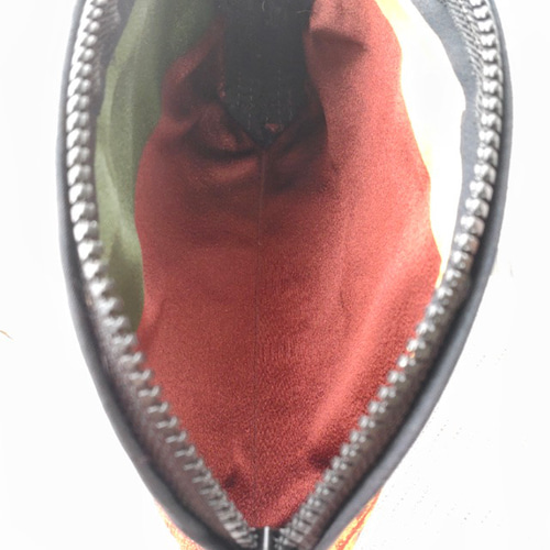 着物正絹帯リメイクハンドバッグ&ポーチ No.03 御所車・桔梗・松・牡丹