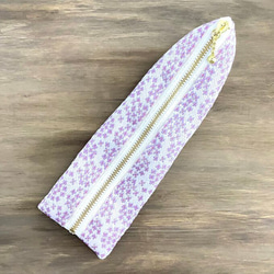 畳縁　筆盒　 繡球花　紫色的　日式 第2張的照片