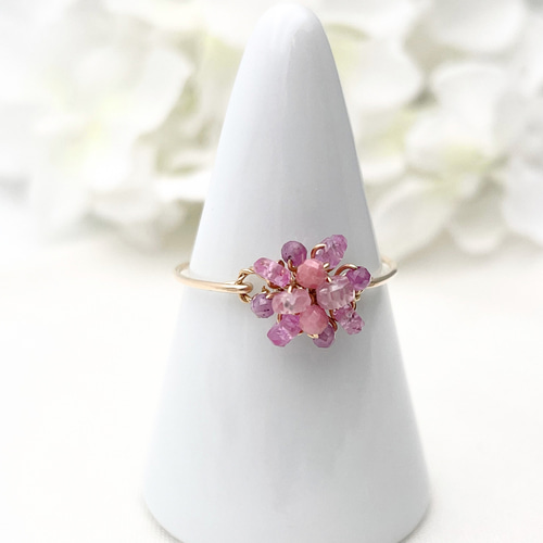 ＼半額SALE／ 14kgf］ Bijou bouquet - ピンクサファイア ピンクスピネル アクセサリー