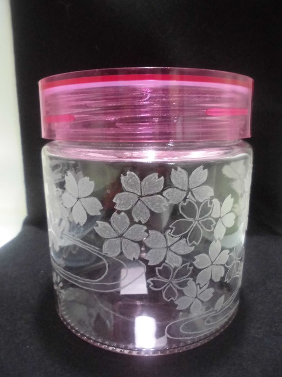 グラスリッツェンで桜 プラフタガラスポット ピンク蓋 その他