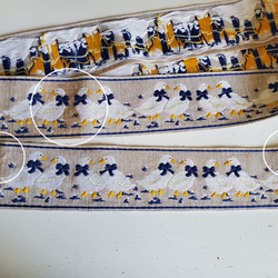 フランスヴィンテージ　刺繍リボン お洒落なガチョウ 309cm 6枚目の画像