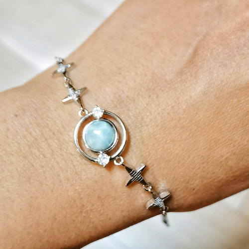 天然ラリマーブレスレット